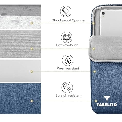 Tabelito Tablet Sleeve Bag Water-Resistant Case Cover Fits Upto 11.6 inch Tablets for Samsung/Lenovo/Galaxy Tab A9 Plus/S8/S9/Realme Pad/Honor Pad X9/Xiaomi Mi pad 6/Redmi Pad/Oneplus Pad(Blue) 4