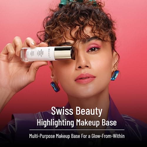 Swiss Beauty Real Makeup Base Highlighting Primer| Skin-Hydrating Poreless Primer With Natural Glow Finish For Face Makeup |Shade - 03 Pink Tint, 32Ml 3