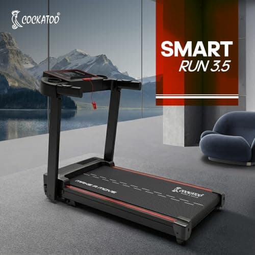 Cockatoo SmartRun3.5 3.5HP Peak DC Motorized Treadmill for Home, with 3 Level Manual Incline, Max Speed 14 Km/Hr, Max User Weight 120Kg,(DIY Installation) 2