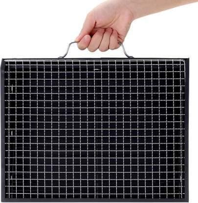 Shopping Mart Folding Portable Outdoor Barbecue Charcoal Bbq Grill Oven Black Carbon Steel, Black, Free Standing 6