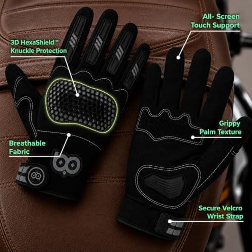 BADOWL Hexa Bike Riding Gloves – Full Knuckle Protection, Anti-Slip 4