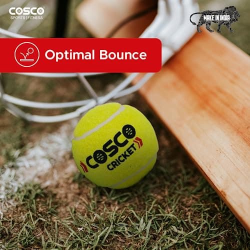 Cosco Rubber Light Cricket Tennis Ball Yellow (Pack of 6) 3