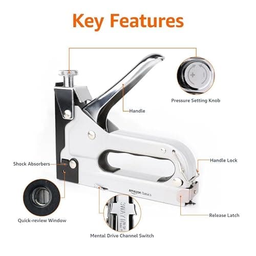 amazon basics 3 in 1 Heavy Duty Staple Gun with staples - (4-14mm) 600 Pieces 2