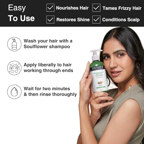 Soulflower Rosemary Argan Hair Conditioner|Hair Growth,Hair Fall Control,Strong,Shiny&Long Hair|Hydration&Nourishment Men&Women|Aloe Vera,Lavender,Rosemary Oil,Olive Oil|200Millilitre 4