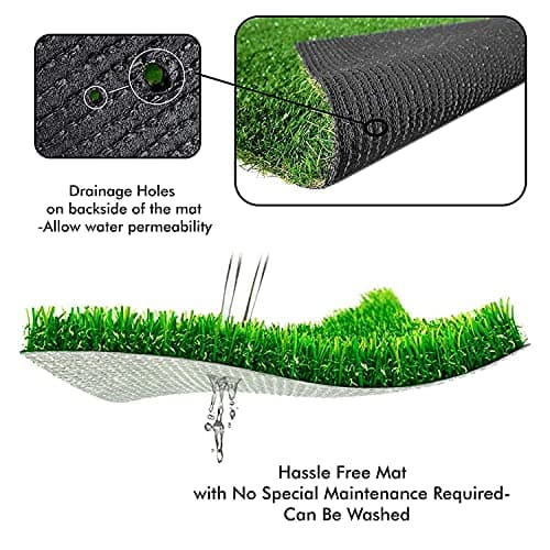 Yellow Weaves High Density Artificial Rectangular Grass Carpet Mat For Balcony, Lawn, Door - (6 X 1 Feet), Green 4