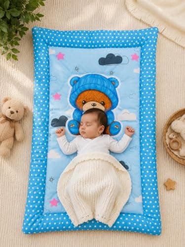 Credence NEW Born Baby GODADI Pack of 2 C0MB0 Set Soft Cotten GODADI/GODARI/Baby Bed/Crib Sheet/Cartoon MAT Baby GODADI/Bedding Set/MALTICOLOUR 5