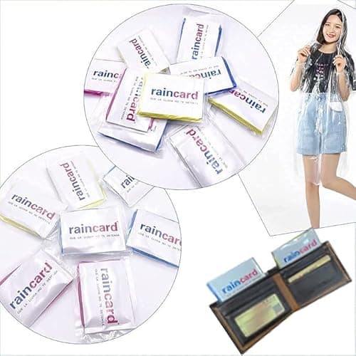 Olafur Pocket Size Disposable Raincoat for Men and Women for Travel Use | Easy to Carry Rains Card | Pocket Emergency Waterproof Rain Poncho | Rain Card (Multicolor, Pack of 5) 3