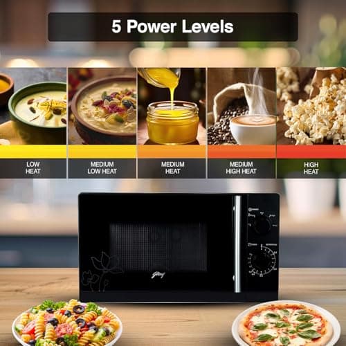 Godrej 20 L 5 Years Comprehensive Warranty Multi Distribution System for Even and Faster Cooking, Solo Microwave Oven With 5 Power Levels (GMX 20SA2, Black) 5