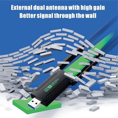 Tobo USB WiFi Adapter,1300Mbps WiFi USB 3.0 Dual Band 5G/2.4G Wireless Network Adapter for Desktop Laptop PC, Dual 2dBi Antennas, Supports Windows 10/8.1/8/7/Vista. TD-1386WA, Black 4
