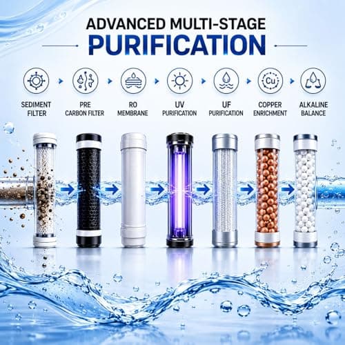 SHREEJI Water Care Star RO Water Purifier | Advanced Purification with UV + UF + TDS Controller | 12L Storage | Made In INDIA | Saves 60% water| Smart LED Display | Wall-Mount & Countertop [WHITE] 4
