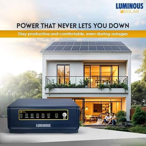 Luminous NXG 1150e Solar Inverter for Home, Office & Shops | 1150VA Pure Sinewave | Intelligent Load Sharing | 3-Year Warranty | Reliable Power Backup | LCD Display | with 36 Months Warranty 3