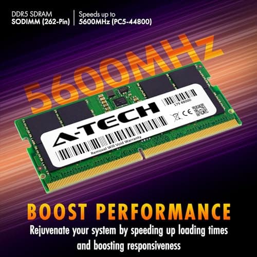 A-Tech 48GB DDR5 5600MHz PC5-44800 CL46 SODIMM 2Rx8 Dual Rank 1.1V Non-ECC Unbuffered SO-DIMM 262-Pin Laptop Computer RAM Memory Upgrade Module 2