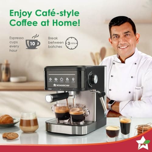 Wonderchef Regalia Neo 20 Bar Espresso Coffee Maker | Espresso, Cappuccino, Latte & Mocha | Steam Frother | Metal Portafilter | 1.5L Tank | 1200W | 2-Year Warranty 2
