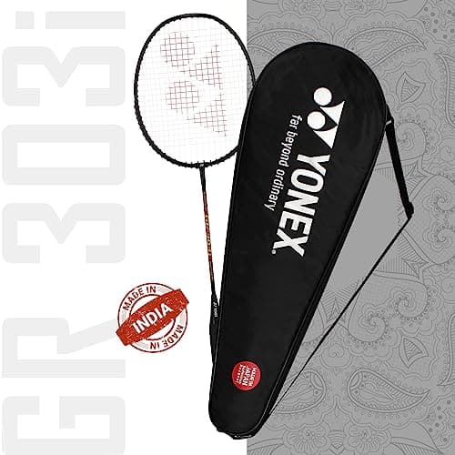 Yonex GR 303i Black Aluminium Badminton Racquet with Full Cover(Made in India) 2