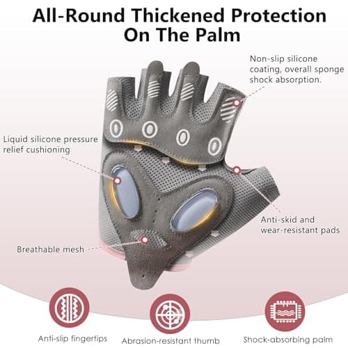 TecoKart® Gym Gloves Half Hand Gloves for Women Weight Lifting Gloves for Gym Workout Bike Gloves Gym Accessories for Women Liquid Silicone Anti-Slip and Wear-Resistant Hand Gloves for Women & Men 3