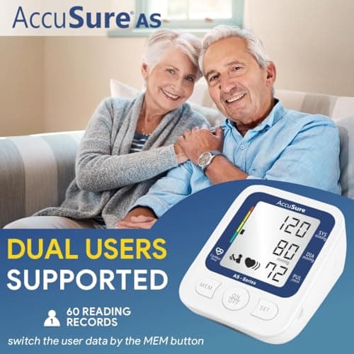 AccuSure AS Series Automatic and Advance Feature Arm Blood Pressure Monitoring System, White 5