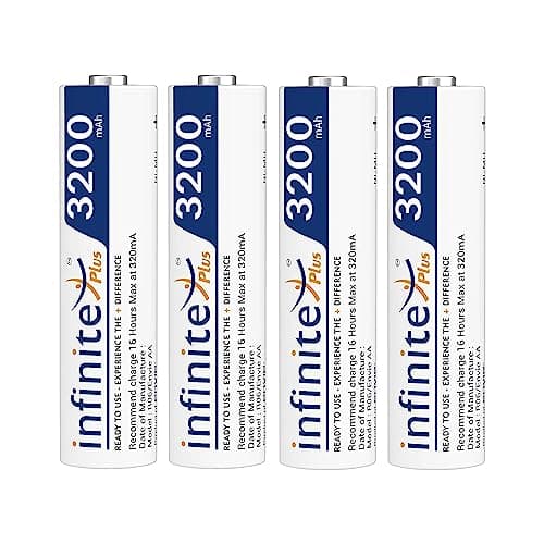 Envie Infinite Plus AA High Capacity (3200mAh) Ni-MH Rechargeable Ready to Use Battery Pack of 4