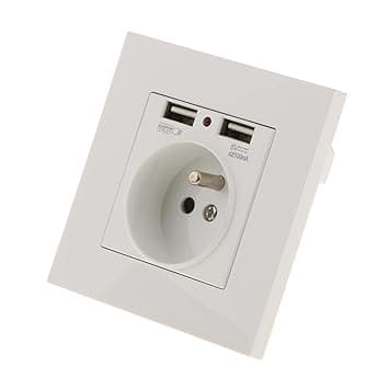 2 USB Port Receptacles with USB Port + Standard Plug 86 Wall Outlet Socket Flame RetardantHome & Garden|Home Improvement|Electrical & Solar|Switches & Outlets|Outlets & Receptacles