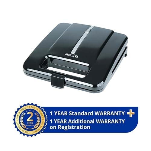 iBELL SM410N 800W Sandwich Maker Electric | Non-Stick Grill & Toast Plates | Handle Lock System | Fast Heating Toaster | Compact Design (Black) 2