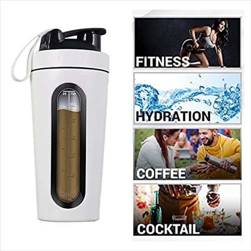 MYBURRGH ® Steel Shaker Bottle for Protein Shake, Gym Bottle For Men Protein Shaker Bottle For Gym Shaker Bottle Leak Proof Bottle -White 850 ml (Pack Of 950 ml) 4