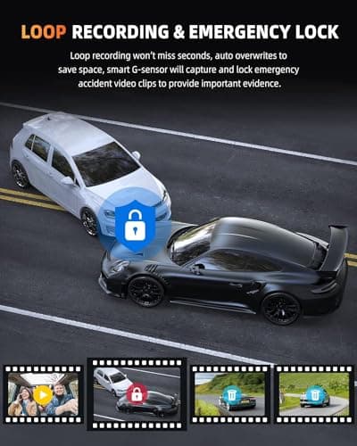 AUTO SNAP Dual Dash cam 10 Inch IPS Touch Screen Front Rear Reverse Camera Night Vision 3WAY DVR Rear View Loop Recording G-Sensor Parking 5