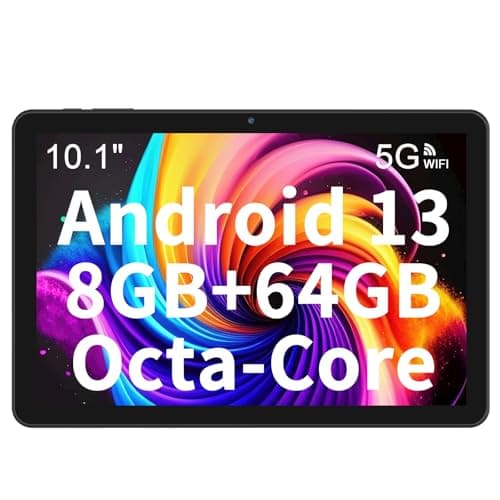 NEWISION Android Tablet, 10 inch Android 13 Tablets Octa-Core Processor with 8GB RAM 64GB 1TB Expand,1280x800 IPS HD Touchscreen, 5G WIFI,6000mAh Battery, Bluetooth, Dual Camera with Tablet Case