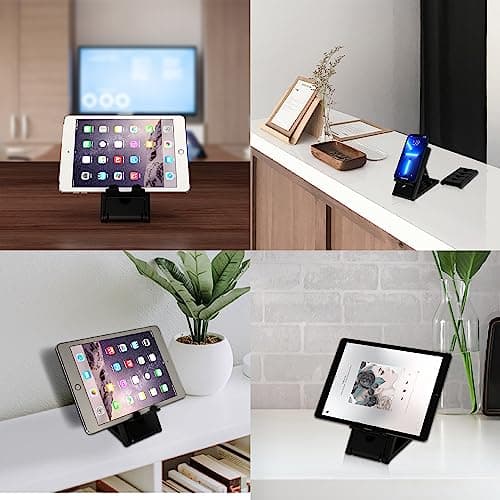 STRIFF Smartphone Stand, Tabletop, Foldable, Mobile Phone Stand, Tablet Stand, Smartphone Holder, Adjustable Height, Anti-Slip, Lightweight, Compact, Portrait and Horizontal, Easy to Carry(Black) 3