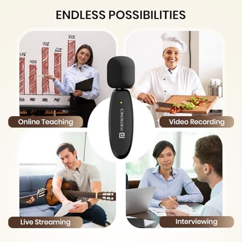 Portronics Dash 7 Ai Omnidirectional Type C Wireless Microphone, Ai Enabled Noise Cancellation, Plug & Play, Lapel Wireless Mic for Video Recording, Supports Type C Android, iPhone, Camera(Black) 5