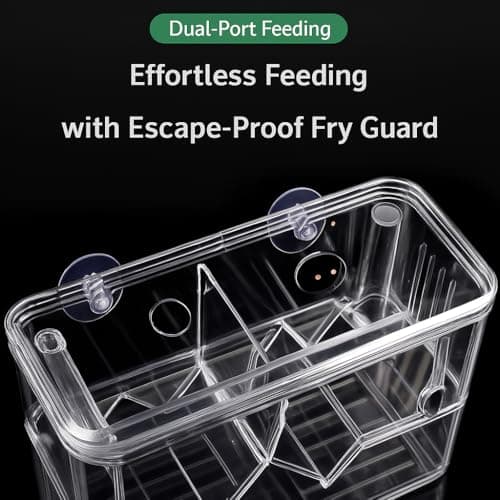 VAYINATO Aquarium (Large) Guppy Double Deck Breeding Box with Suction Cups – 13x10x7cm | Transparent Isolation & Breeding Tank for Fish, Fry & Betta | Sturdy, Safe & Easy to Use 3