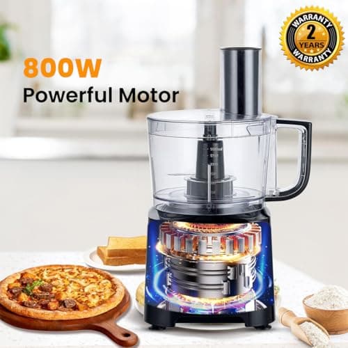 INALSA Food Processor with Atta Kneader 800 Watts|1.4L Processing Bowl7 Accessories including Dough Maker Electric Chopper,French Fry Cutter,Slicer,Shredder,Meat Mincer Dough Maker Machine (Easy Prep) 3