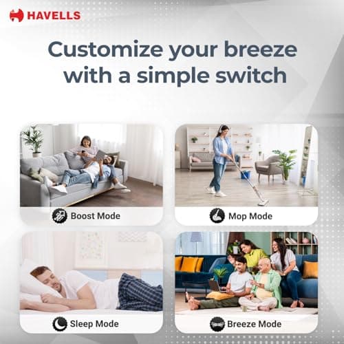 Havells EPIC SIGNIA BLDC Ceiling Fan 1200mm, 5 star, LED Speed Indicator, 380 RPM, Up to 65% Savings,Reverse Rotation,4 Speed Modes,Low Wattage 30W,Low Noise,Air Flow:225 CMM, Denim Blue 4