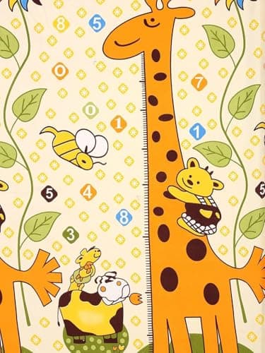 Home Sizzler 144 TC Microfibre Kid's Giraffe Elastic Fitted Double Bedsheet (72X78 inch) with 2 King Size Pillow Covers, Yellow… 5