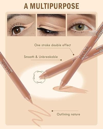 COSLUXE IMAGIC IMAGIC Nude Beige Kohl Matte Kajal Pencil Waterproof 1.3g | Long-Lasting, Smudge-Proof Eyeliner for Bold & Precise Eye Makeup 2