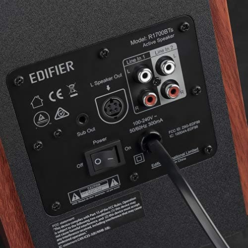 Edifier R1700BTs Powered Bluetooth 5.0 Wireless Bookshelf Speakers - 66 Watts (Brown) 4