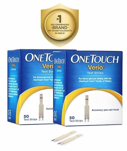 OneTouch Verio Test Strips | Pack of 100 Test Strips | Blood Sugar Test Machine Testing Strips | Global Iconic Brand | For Use With One Touch Verio Flex Glucometer