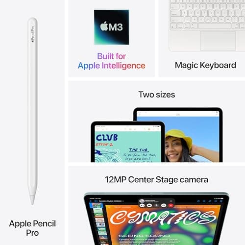 Apple iPad Air 13″ with M3 chip: Built for Apple Intelligence, Liquid Retina Display, 1TB, 12MP Front/Back Camera, Wi-Fi 6E + 5G Cellular, Touch ID, All-Day Battery Life — Blue 5