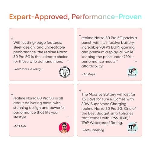 realme NARZO 80 Pro 5G (Racing Green,8GB+256GB) | Segment's 1st MediaTek Dimensity 7400 Chipset | 6000mAh Titan Battery + 80W Ultra Charge | 4500nits HyperGlow Esports Display | IP69 Waterproof 4