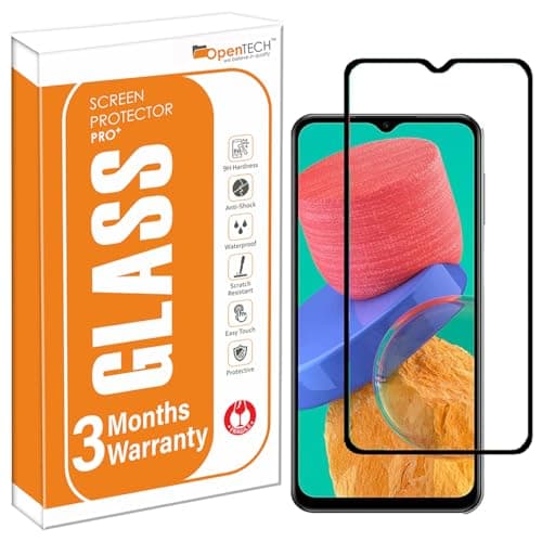 OpenTech® Military-Grade Tempered Glass Screen Protector Compatible for Samsung Galaxy M13 5G (6.5 inch) with Edge to Edge Coverage and Easy Installation kit