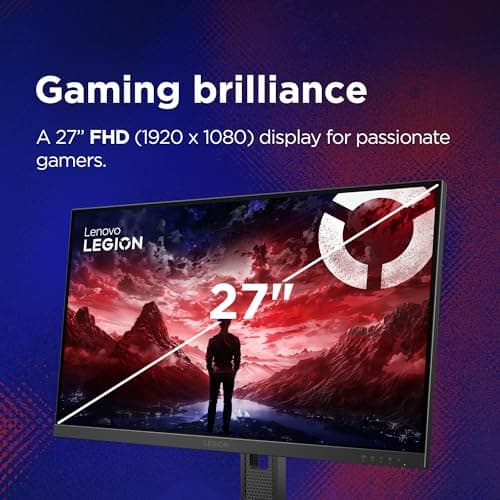 Lenovo Legion 27-10 | 27" (68.58cm) FHD IPS 240Hz Gaming Monitor | 0.5ms, AMD FreeSync, NVIDIA G-Sync 99% sRGB, 2xHDMI 2.1 TMDS, 1xDP 1.4| Tilt, Swivel, Pivot, Height Adjust | Black | 68C5GAC4IN 2