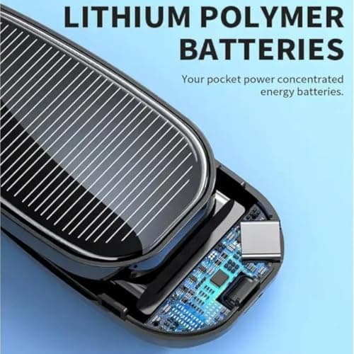 Ultra Compact Large Capacity 1500mAh Solar Charger Solar Powered Keychain Charger for Mobile Phones with Carabiner Emergency Power Supply (Type C Pin) 4