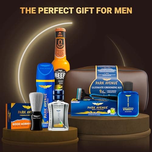 Park Avenue Ultimate Grooming Kit 9in1 Combo Grooming Kit for Men | Gift Set | Shaving Kit for Men | Shaving Foam | After Shave | Gift Hamper | Free Travel Pouch Inside 4