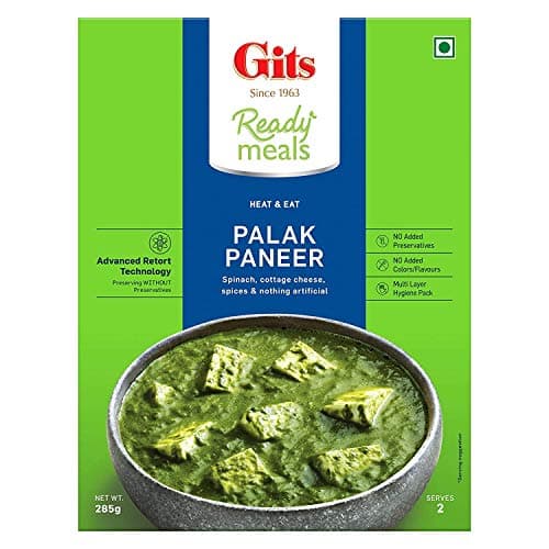 Gits Ready to Eat Paneer Combo 1140g (Matar Paneer, Palak Paneer, Paneer Tikka Masala, Paneer Makhani - 285g Each) 3
