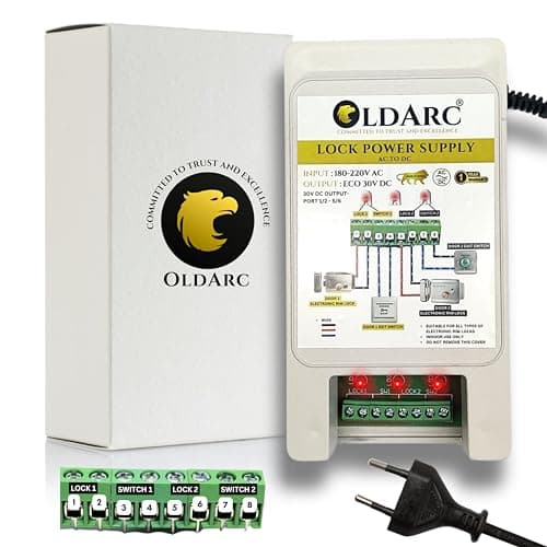 OldArc Lock Power Supply with LED for ALBA, CP Plus, Secureye, Yale Electronic Door Lock | 8 Port Two-Door Electric Lock Control SMPS Power Supply | 220AC to 12V-30V DC | Long Distance Voltage Supply