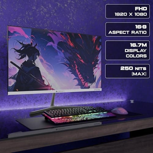 Zebronics Full HD LED Monitor, 21.5 Anti-Glare Screen, 100Hz Refresh Rate, Ultra Slim, Bezel-Less Display, 250nits Brightness, HDMI & VGA, Wall Mountable (A122) 4