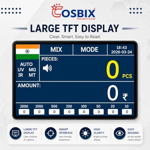 C-9300PRO Mixed Denomination Money Counter | Accurate Value Counting & Multi-Currency Detection | UV/MG/MT/IR/CDS Anti-Counterfeit Technology | Commercial Grade for Banks/Businesses & Personal Use 4