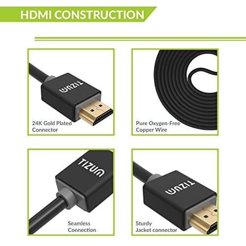 TIZUM “Ultra” Gold Plated High Speed 4K HDMI to HDMI Cable/HDMI 2.0 Cord 18Gbps, Compatible with 3D,HD Audio & Video 2160p - For Laptop,Projector,TV,Xbox 360,PS5,PS4,Blu-Ray, Camera (3 M/10 Ft) 4
