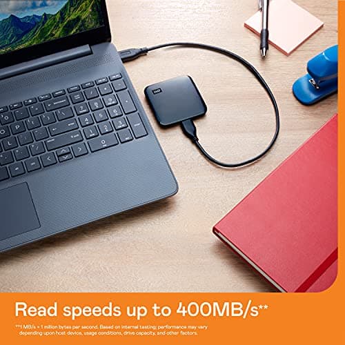 Western Digital WD WD 1Tb Elements Portable SSD, 400Mb/S R, Upto 2 Meter Drop Protection, PC & Mac Compatible, 3 Y Warranty (BAYN0010BBK-WESN) 5