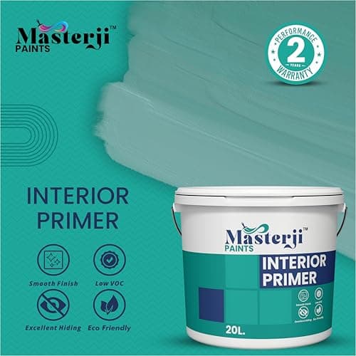 Masterji Multi-Surface Primer for Interior Walls, Quick Dry, Smooth Finish, Long-Lasting Adhesion (1 Liters of 1 Bucket) 3