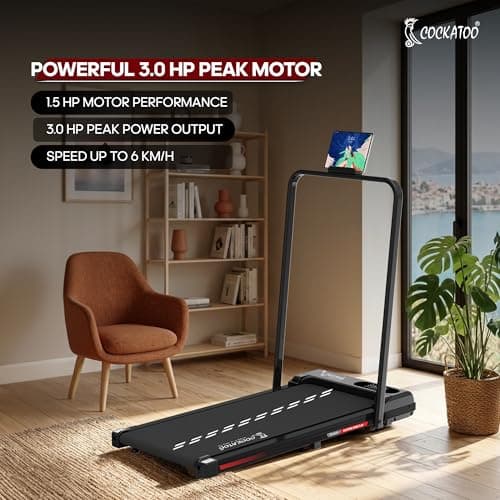 Cockatoo Alphapad 3.0 3HP Peak Walking Pad for Home, Treadmill for Home Foldable with Max User Weight 110 KG, Speed 6 Km/Hr, Grey 3