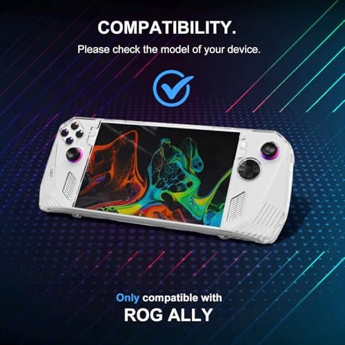 CoolShef Case for Rog Ally – Durable PC Transparent Anti-Scratch Cover with Folding Kickstand, Compatible with ASUS ROG Ally (Not Included Rog Ally) 2